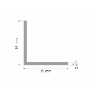 Kép 4/4 - Alumínium L profil (15x15 mm) nyers