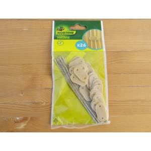 Kép 2/2 - Nortene Rögzítő árnyékoló nádakhoz - FIXCANE műanyag lap+huzal (26 db) natúr (K)
