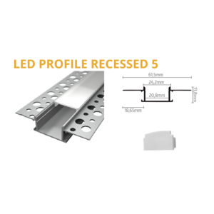 Kép 3/3 - LED Profiles ALP-013 Ezüst - Végzáró elem süllyeszthető alu profilhoz, szürke színben