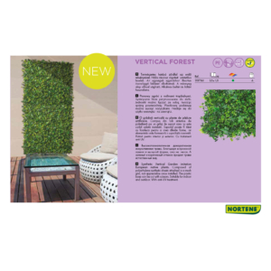 Kép 10/10 - Nortene Vertical Forest műanyag zöldfal az erdő növényeivel (100 x 100 cm)
