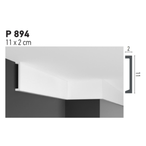 Kép 3/4 - Elite Decor Poliuretán stukkó (P894) kemény, holker díszléc sarokba, karnistakarónak (K)