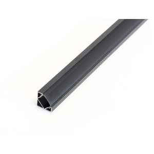 Kép 4/6 - LED Profiles ALP-007 Aluminium sarok profil fekete, LED szalaghoz, fekete burával
