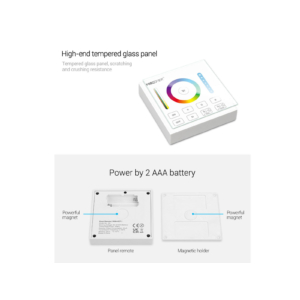 Kép 9/9 - MiLight Group Control RGB+CCT Fali FullColor szabályzó panel, B0, elemes
