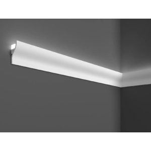 Kép 2/6 - Elite Decor Oldalfali díszléc LED rejtett világításhoz (KH-906) kőkemény HDPS anyagból