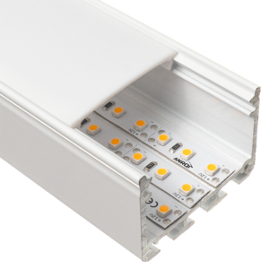 Kép 1/5 - Lumines ILEDO Fehér - Alu XXL U profil LED szalaghoz, függeszthető (Opál búrával)