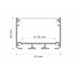 Kép 2/5 - Lumines ILEDO Fehér - Alu XXL U profil LED szalaghoz, függeszthető (Opál búrával)