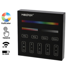 Kép 2/5 - MiLight Group Control RGB+CCT Fali FullColor szabályzó panel, B4, elemes, fekete