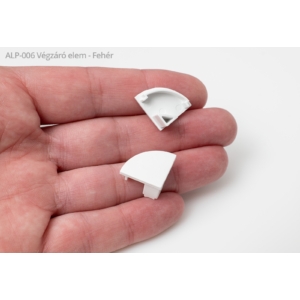 Kép 2/4 - Led Profiles ALP-006 Fehér - Véglezáró elem, íves alumínium LED profilhoz