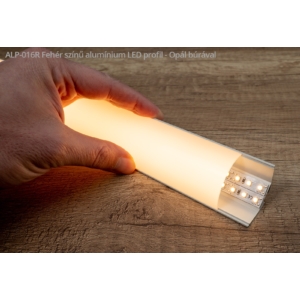 Kép 3/3 - Led Profiles ALP-016R Fehér - Alumínium sarokprofil LED szalaghoz, íves (Opál búrával)