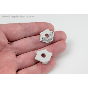 Kép 2/4 - Led Profiles ALP-019 Ezüst - Véglezáró alumínium LED profilhoz, szürke színben