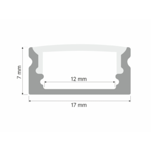 Kép 2/3 - Led Profiles ALP-002 Ezüst - Alumínium U profil LED szalaghoz (Fekete búrával)