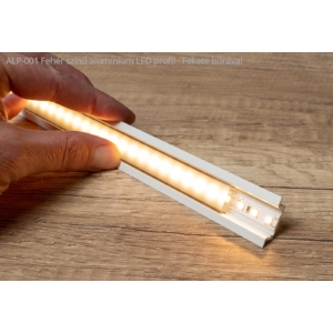 Kép 3/3 - Led Profiles ALP-001 Fehér - Alumínium U profil LED szalaghoz, süllyeszthető (Fekete búrával)
