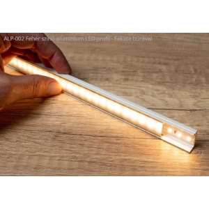 Kép 3/3 - Led Profiles ALP-002 Fehér - Alumínium U profil LED szalaghoz (Fekete búrával)