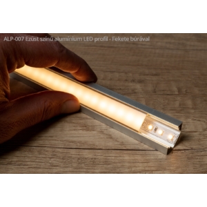Kép 3/3 - Led Profiles ALP-007 Ezüst - Alumínium sarok profil LED szalaghoz (Fekete búrával)