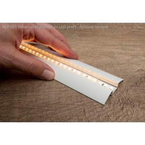 Kép 3/3 - Led Profiles ALP-021 Fehér - Alumínium burkolatváltó profil LED szalaghoz (Átlátszó búrával)