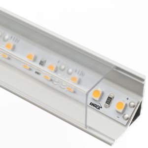 Kép 1/3 - Led Profiles ALP-005 Fehér - Alumínium sarok profil LED szalaghoz, szögletes (Átlátszó búrával)