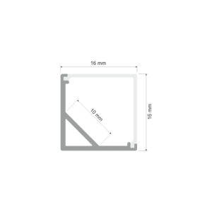 Kép 2/3 - Led Profiles ALP-005 Ezüst - Alumínium sarok profil LED szalaghoz, szögletes (Fekete búrával)