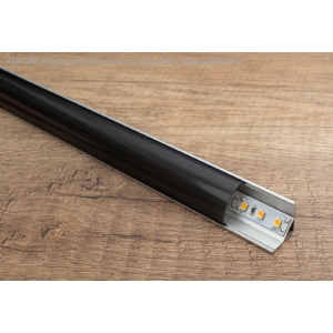 Kép 3/3 - Led Profiles ALP-006 Ezüst - Alumínium sarok profil LED szalaghoz, íves (Fekete búrával)