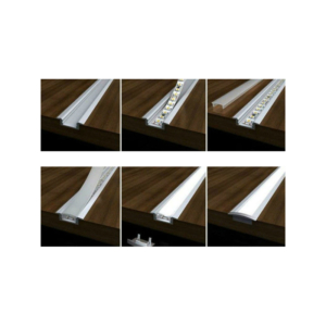 Kép 5/6 - LED Profiles ALP-001 - Aluminium U profil ezüst, LED szalaghoz, átlátszó burával