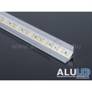 Kép 1/6 - LED Profiles ALP-006 Aluminium sarok profil ezüst, LED szalaghoz, átlátszó burával