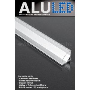 Kép 2/6 - LED Profiles ALP-006 Aluminium sarok profil ezüst, LED szalaghoz, átlátszó burával