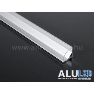 Kép 4/6 - LED Profiles ALP-006 Aluminium sarok profil ezüst, LED szalaghoz, átlátszó burával