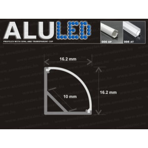 Kép 5/6 - LED Profiles ALP-006 Aluminium sarok profil ezüst, LED szalaghoz, átlátszó burával