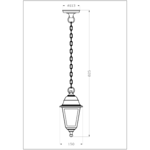 Kép 3/3 - Avide Kültéri Függeszték Lámpa Blake 1xE27 82.5cm Fekete IP44