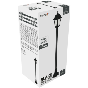 Kép 2/3 - Avide Kültéri Álló Lámpa Blake 1xE27 120cm Fekete IP44