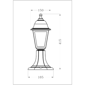Kép 3/3 - Avide Kültéri Álló Lámpa Blake 1xE27 41.5cm Fekete IP44