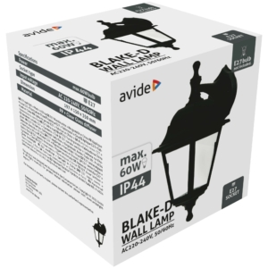 Kép 2/3 - Avide Kültéri Fali Lámpa Blake-D 1xE27 Fekete IP44