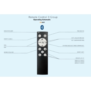 Kép 2/2 - Azzardo Track Magnetic Bluetooth Smart távirányító 3 zónás, CCT, dimm. Távirányító