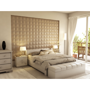 Kép 3/16 - InnoWall műbőr 3D falpanel Blancas 40x40 cm