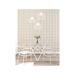 Kép 5/16 - InnoWall műbőr 3D falpanel Blancas 40x40 cm