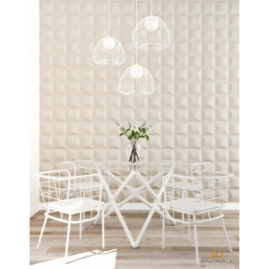 Kép 6/16 - InnoWall műbőr 3D falpanel Blancas 40x40 cm