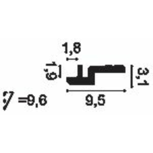 Kép 6/9 - Orac Decor C394 holker/függönytakaró díszléc, 31 x 95 x 2000 mm