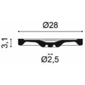 Kép 2/2 - Orac Decor R13 rozetta, 28 cm, 280 x 31 x 280 mm