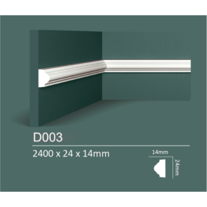 Kép 1/6 - Dubai Decor D003 fali díszléc 2400 x 24 x 14 mm