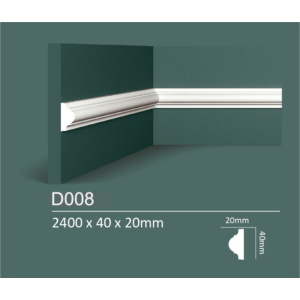 Kép 1/6 - Dubai Decor D008 fali díszléc 2400 x 40 x 20 mm