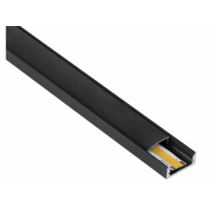Kép 2/5 - ArtLED Alumínium U profil szett, fekete, opál búrával, 2 méter, 12.4 mm
