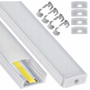 Kép 1/6 - ArtLED Alumínium U profil szett, ezüst, opál búrával, 2 méter, 12.4 mm