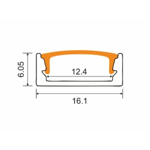 Kép 7/7 - ArtLED Alumínium U profil szett, fehér, opál búrával, 2 méter, 12.4 mm