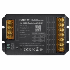 Kép 1/3 - MiLight HR5 5 az 1-ben LED vezérlő egyszínű, CCT, RGB, RGBW, RGB+CCT szalagokhoz, 30A