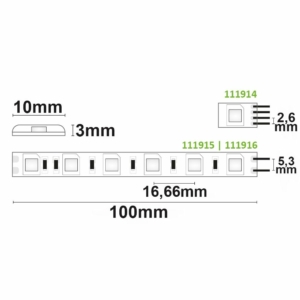 Kép 3/3 - ISOLED SIL842 LED szalag, 24V, 14.4W, IP66, 4200K, 60 LED/m, 1300 lm, 5 méter