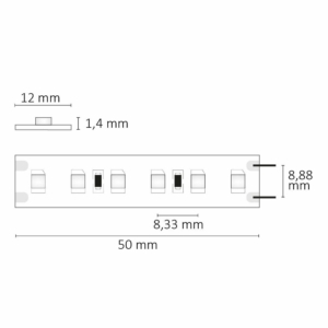Kép 3/3 - ISOLED HEQ825 LED szalag Classic, 24V, 16W, IP20, 2500K, 120 LED/m, 1400 lm, 5 méter