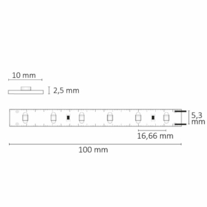 Kép 3/5 - ISOLED  SIL825 LED szalag, 24V, 4.8W, IP20, 2500K, 60 LED/m, 500 lm, 5 méter