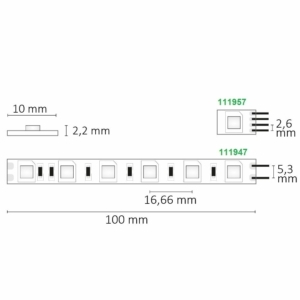 Kép 4/5 - ISOLED  SIL830 LED szalag, 24V, 14.4W, IP20, 3000K, 60 LED/m, 1400 lm, 5 méter