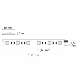 Kép 3/5 - ISOLED SIL flexibilis LED szalag, 24V, 19W, IP20, RGB+6200K, 60 LED/m, 1050 lm, 5 méter