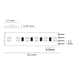 Kép 3/3 - ISOLED HEQ HighPower RGB LED szalag, 24V, 28.8W, IP20, 120 LED/m, 1600 lm, 5 méter