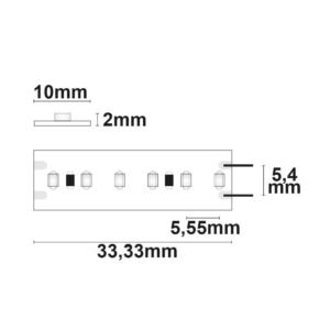 Kép 3/5 - ISOLED  CRI927 Linear10 LED szalag, 24V, 6W, IP20, 2700K, 180 LED/m, 600 lm, 5 méter